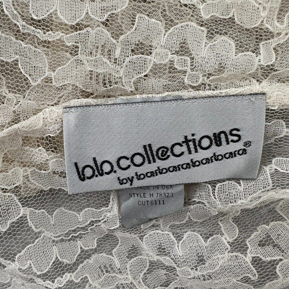 GORGEOUS Lace Cardigan Top Size 12 Ivory Top Boxy Layering Blouse Ruffle Sleeve - Picture 13 of 15